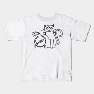 Cat with crystal magic ball. Kids T-Shirt